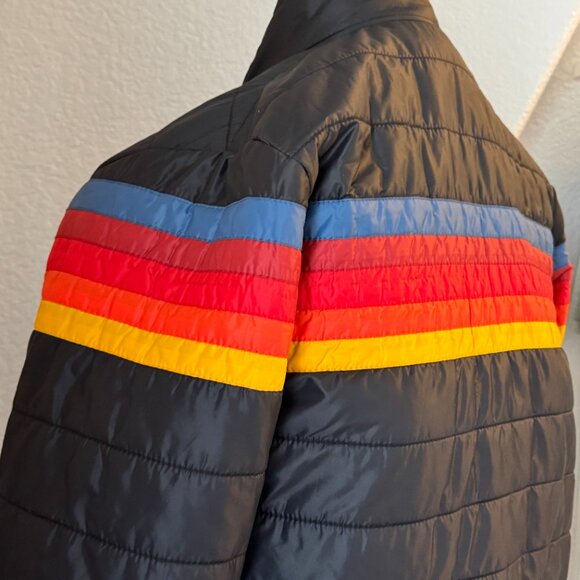 Aviator Nation 5 Stripe Jacket - Black Sz M - Picture 3 of 9